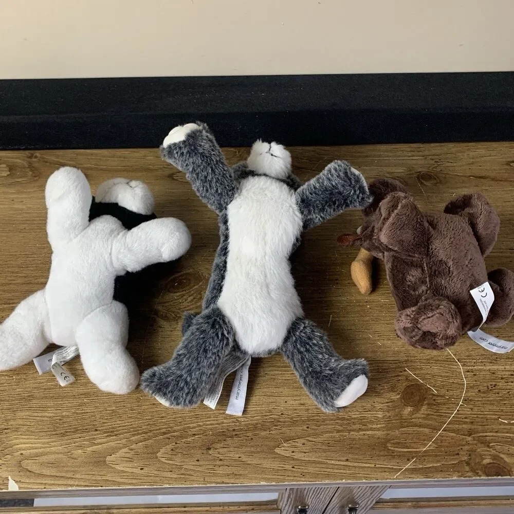 Mary Meyer Lot Plush Dog Husky Moose Stuffed Animal Lovey Lot Of 3